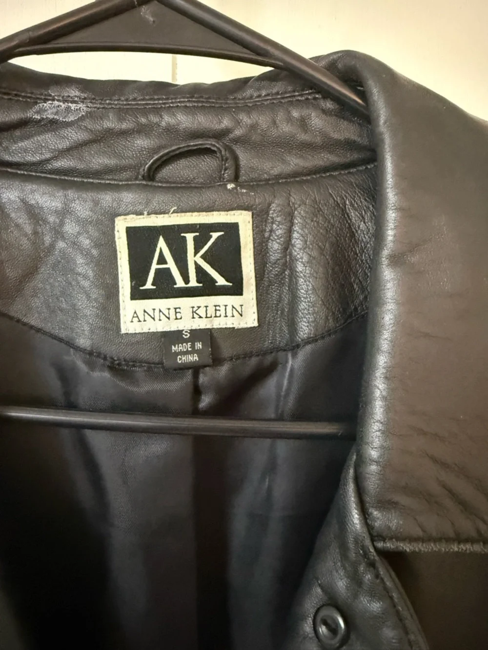 Anne Klein Black Leather Button-Front Jacket - Picture 3 of 3